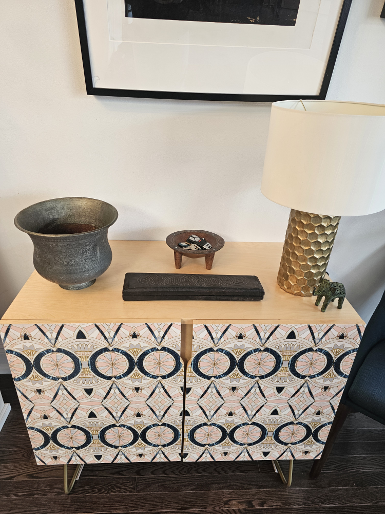 Art-Déco Mosaic Wooden Cabinet