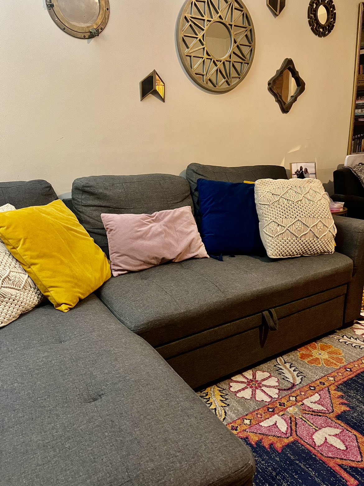Gray sectional with storage - photo 4