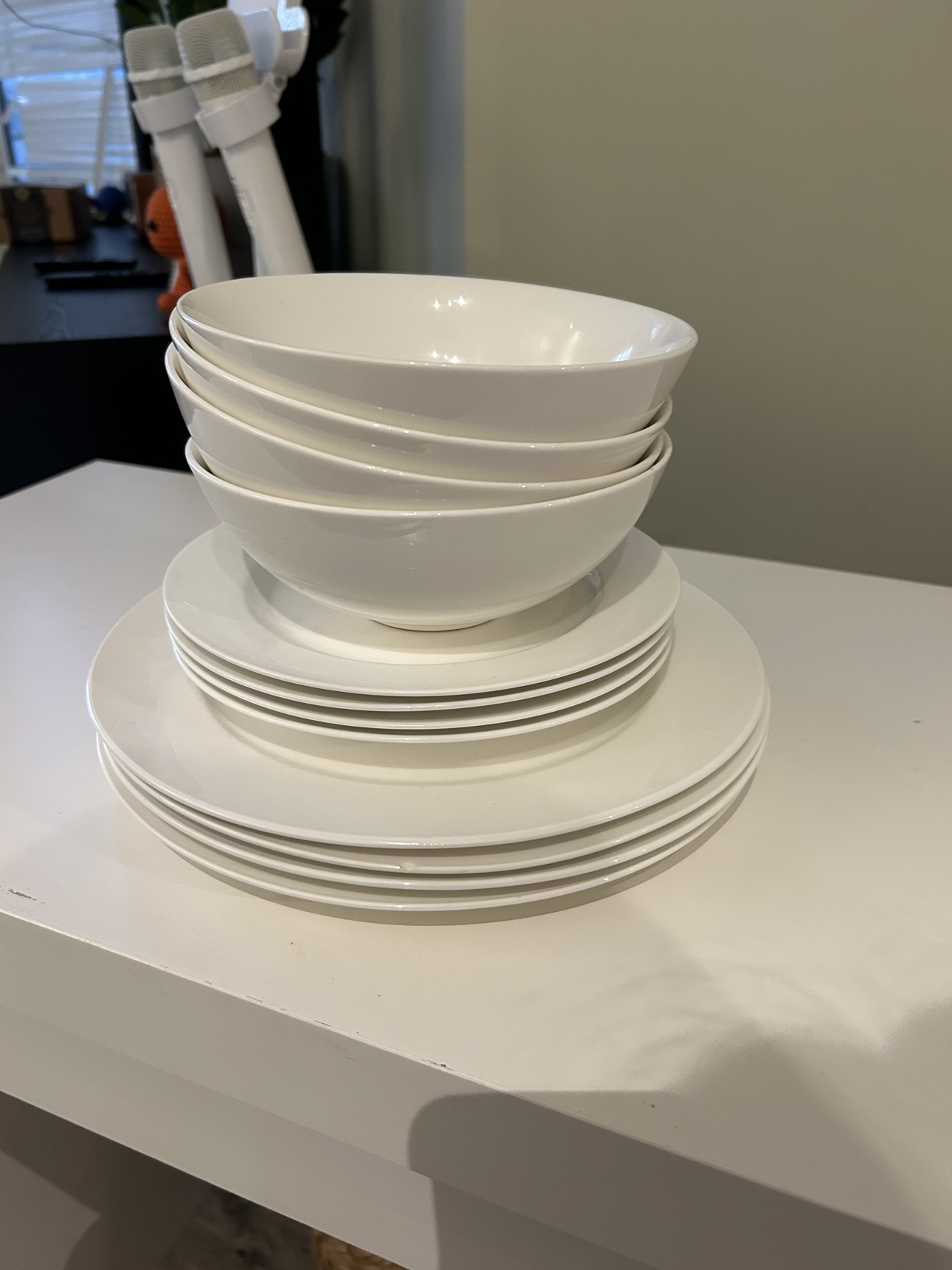IKEA all white plates and bowls #freecycle