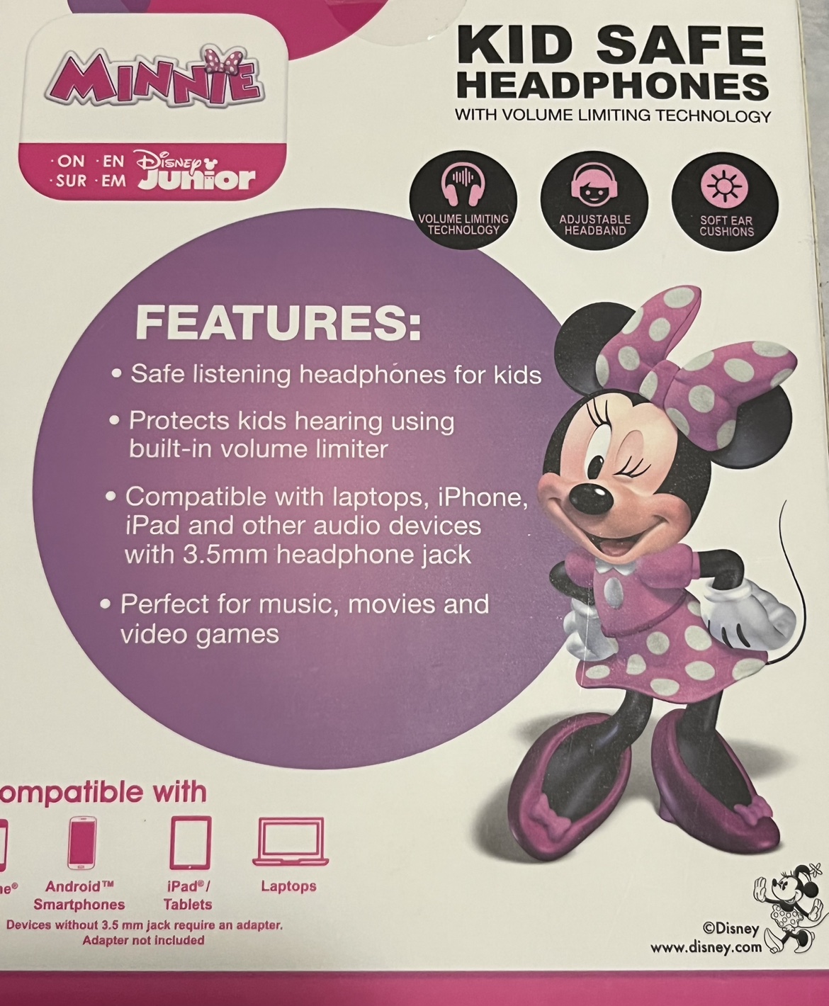 Disney Junior Minnie Kid Safe Headphones image indicator(2)