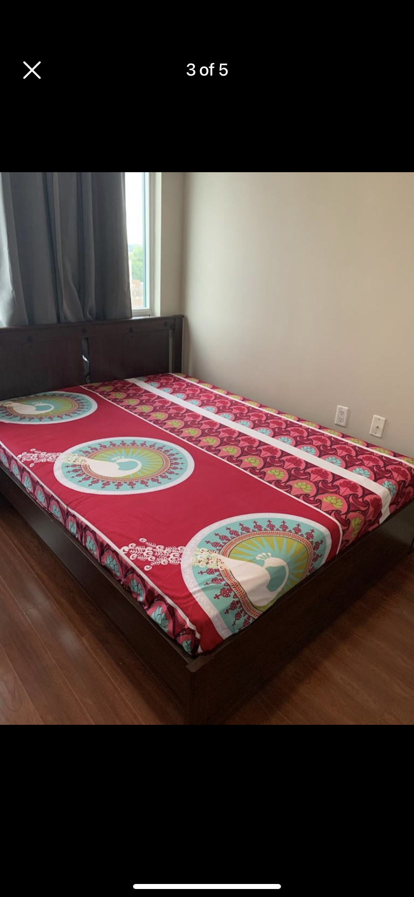 Ikea Queen bed with slats and firm foam mattress - photo 2