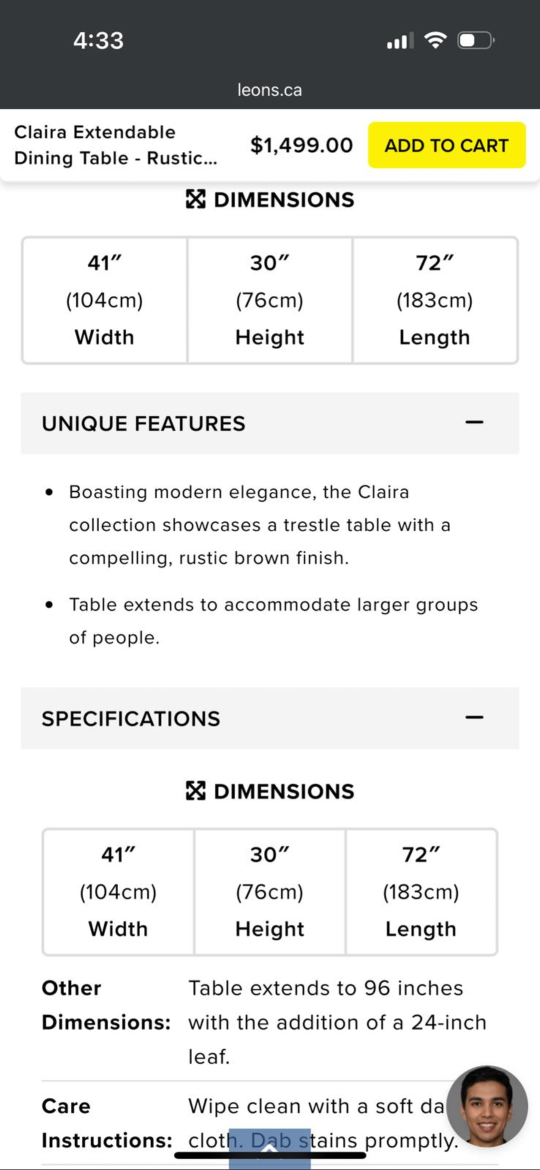 Full Dining set / Extendable image indicator(7)