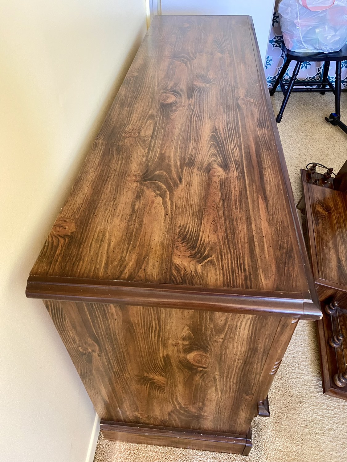 Vintage Real Wood 8-Drawer Dresser with Mirror - photo 5
