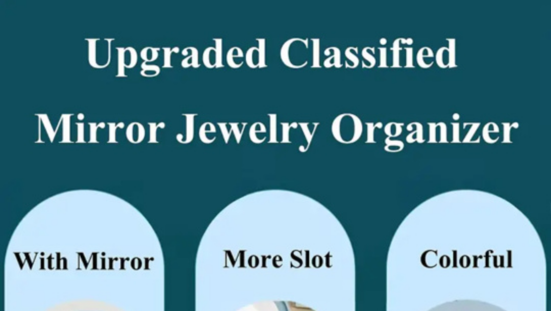 BNIB portable rotating jewel organiser with mirror image indicator(8)