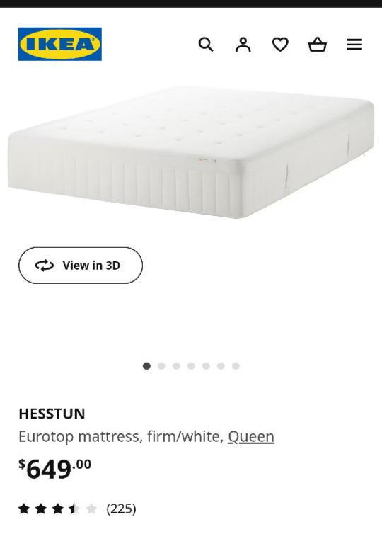 Ikea hesstun super thick comfy mattress thumbnail