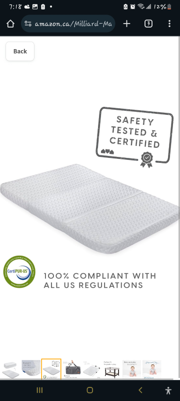 Tri-fold Pack N Play Mattress - Brandnew (Market price $66) thumbnail