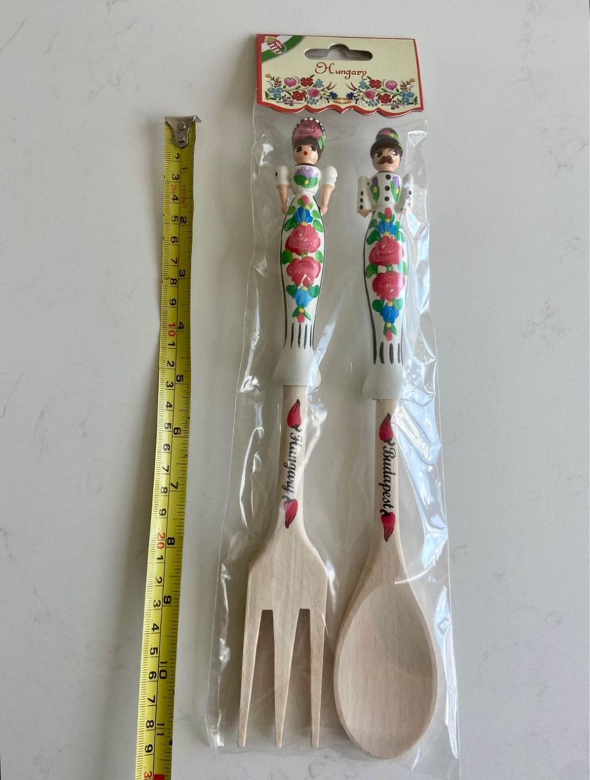 Wooden Salad Servers / Hungarian Souvenier - photo 3