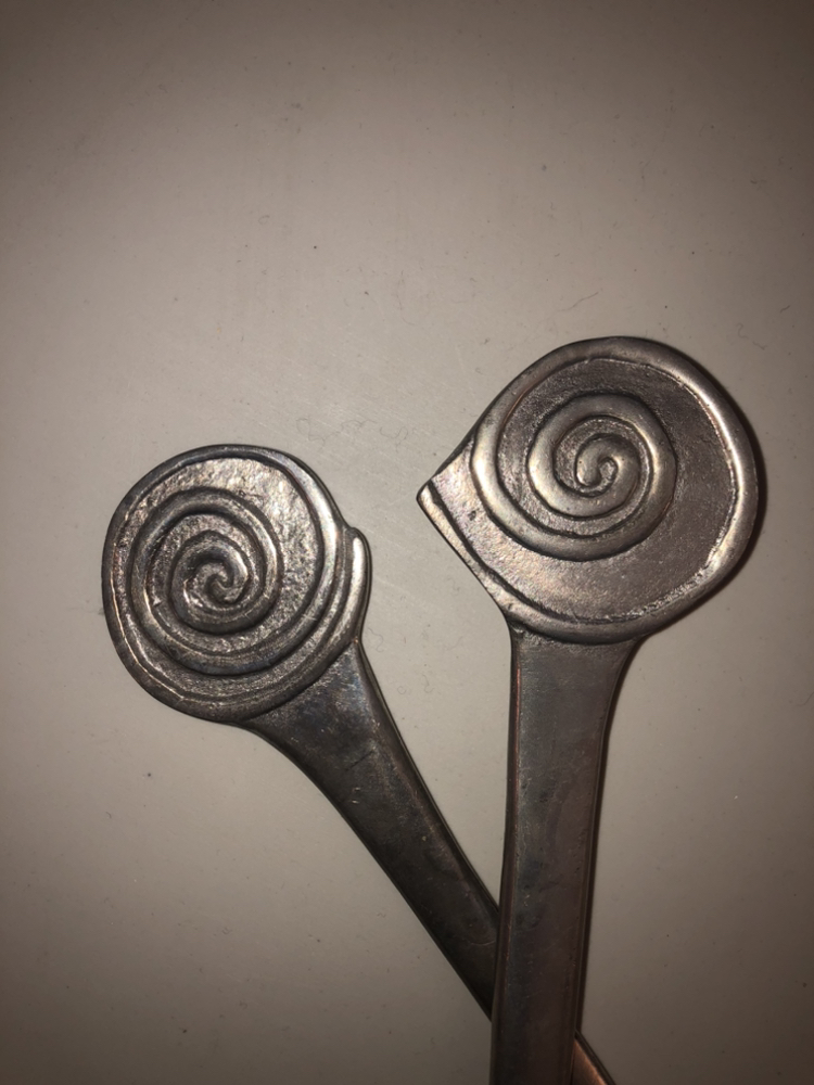 Salad Serving Fork & Spoon - vintage 1992 Mariposa Aluminum image indicator(2)