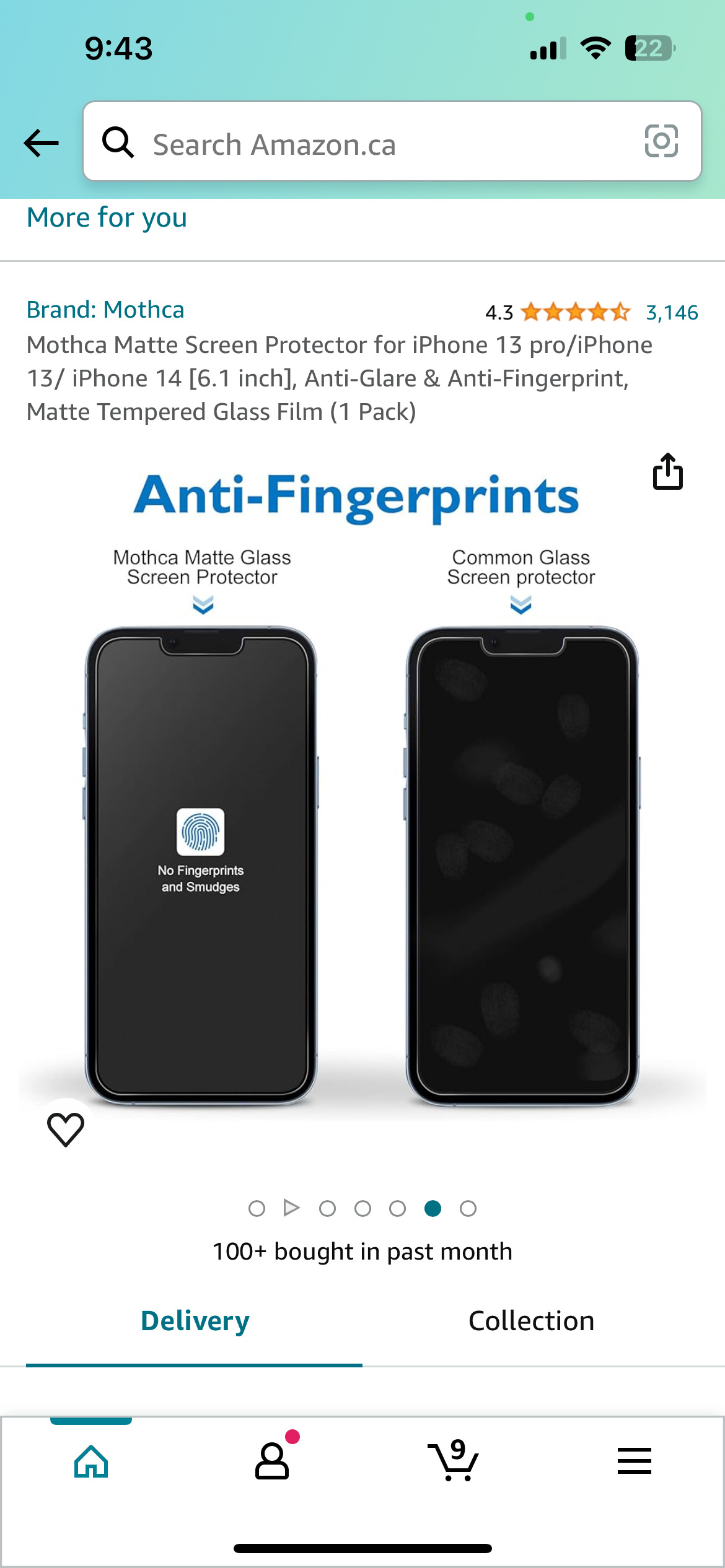 Mothca Matte Screen Protector for iPhone 13 pro/ 13 / 14 image indicator(5)