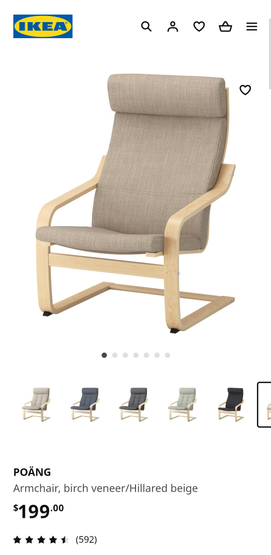 ikea POÄNG chair thumbnail