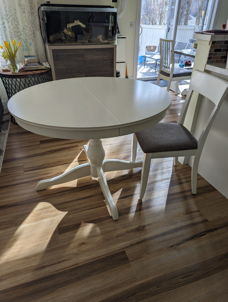 Ikea extendable dining table with one chair