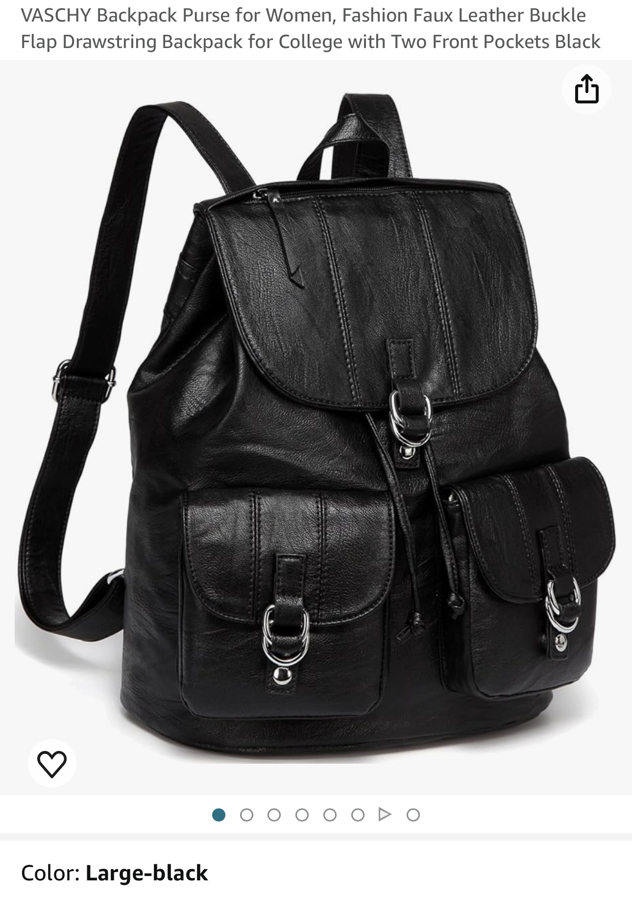 Black Faux Leather backpack