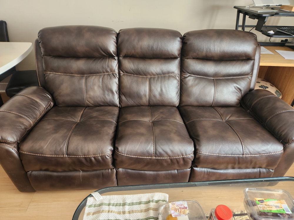 recliner leather sofa for sale thumbnail