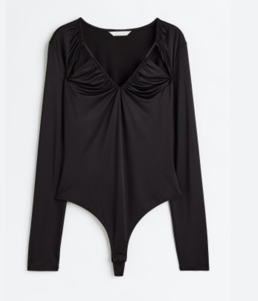 Black bodysuit top thumbnail