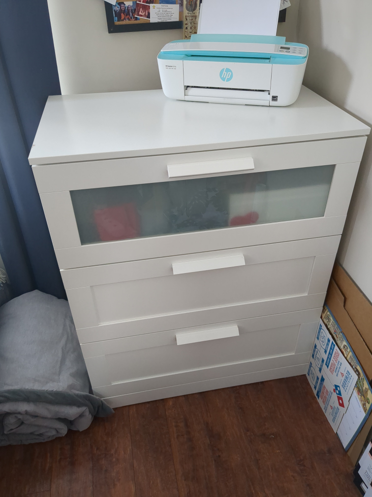 White 3 drawer Dresser