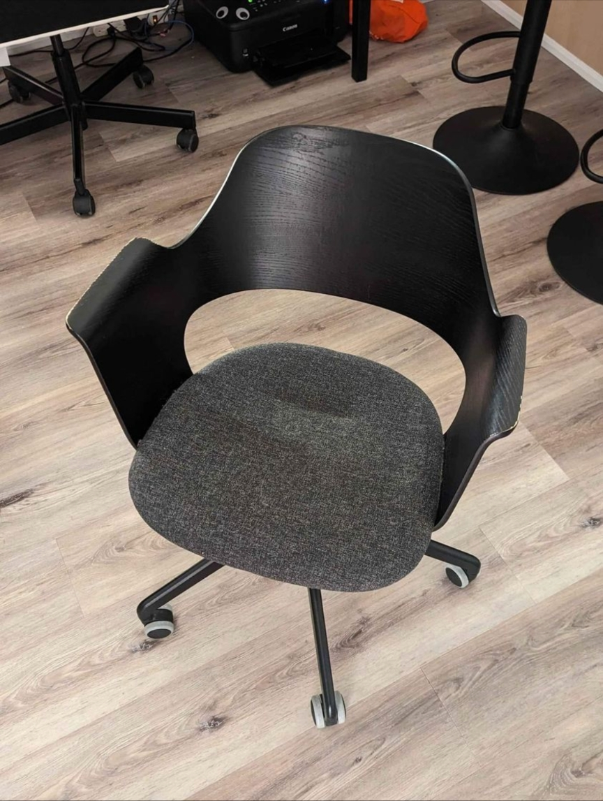 Black IKEA desk chair thumbnail