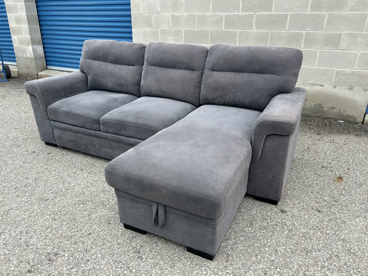 FREE DELIVERY•BRASSEX GREY SECTIONAL COUCH / SOFA BED w/ STORAGE - photo 5