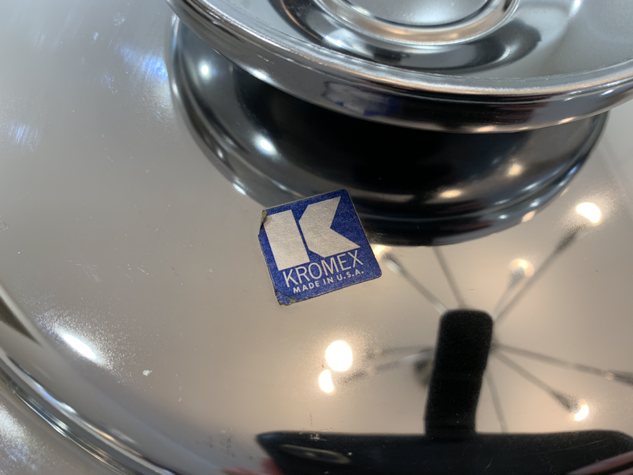 Kromex Lazy Susan Chrome & Glass Round Relish Tray image indicator(9)