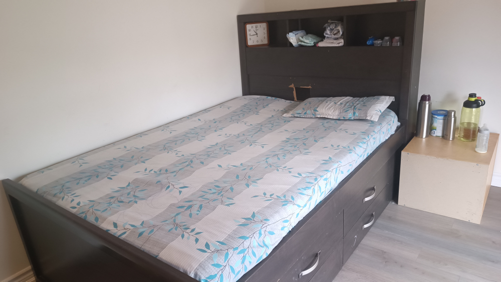 bed with mattress