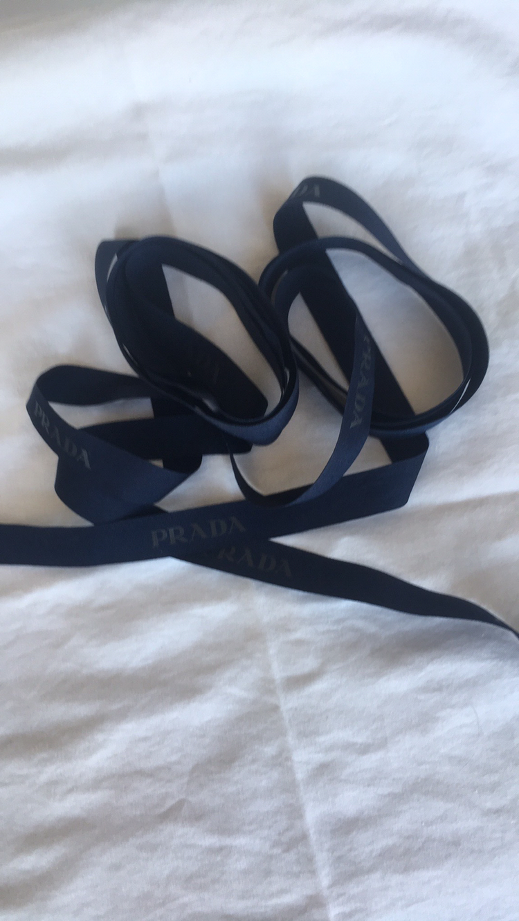 PRADA Navy Blue Ribbon With PRADA LOGO image indicator(3)