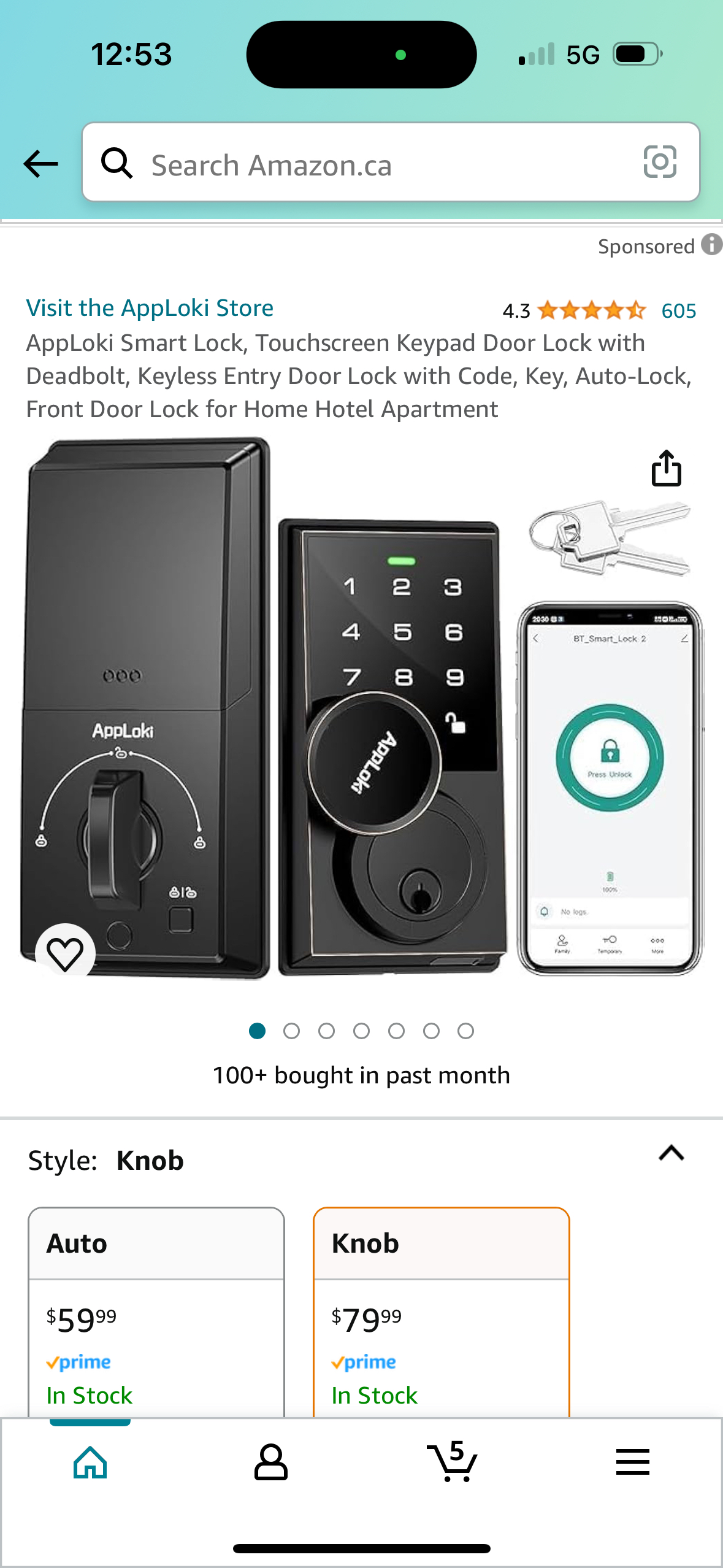 Smart Lock, Touchscreen Keypad Door Lock with Deadbolt, image indicator(5)