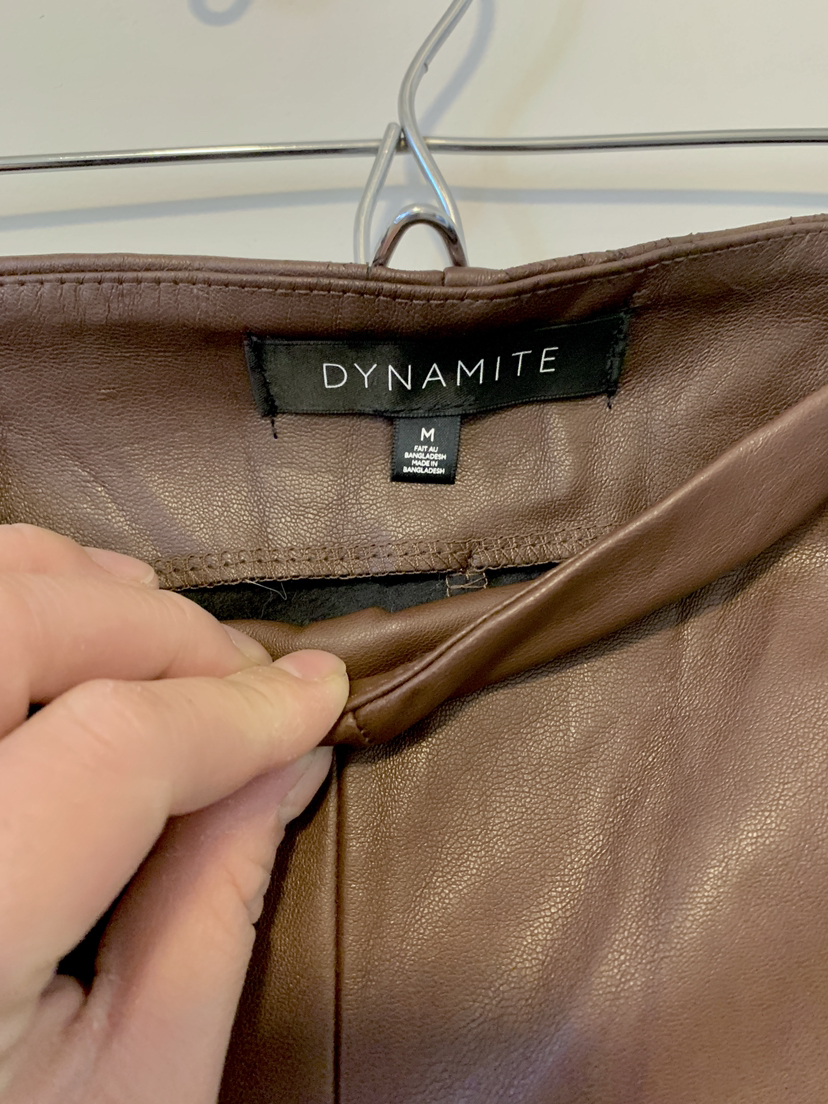 ‼️PRICE REDUCED‼️dynamite high-waist leather legging burgundy image indicator(3)