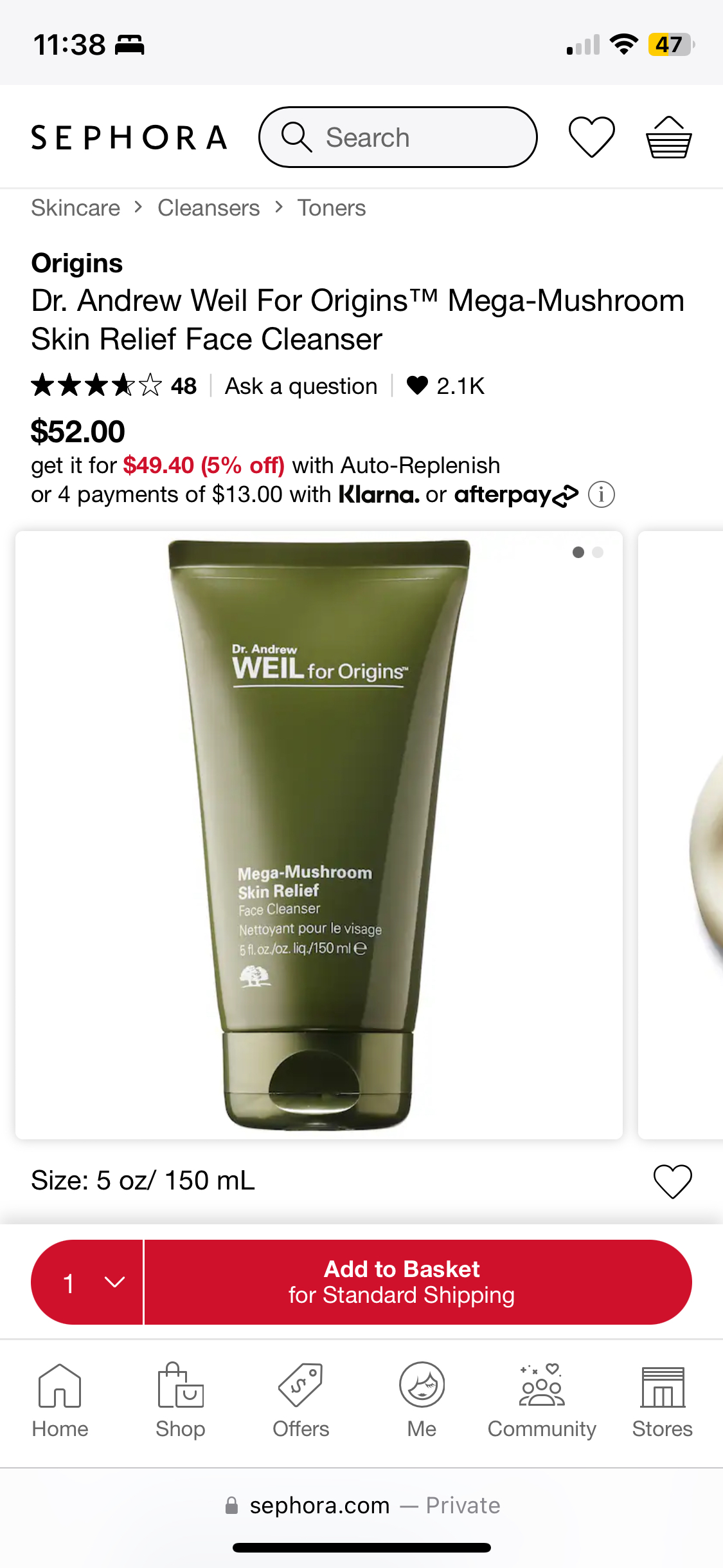 Origins Mega-Mushroom Skin Relief Face Cleanser image indicator(2)