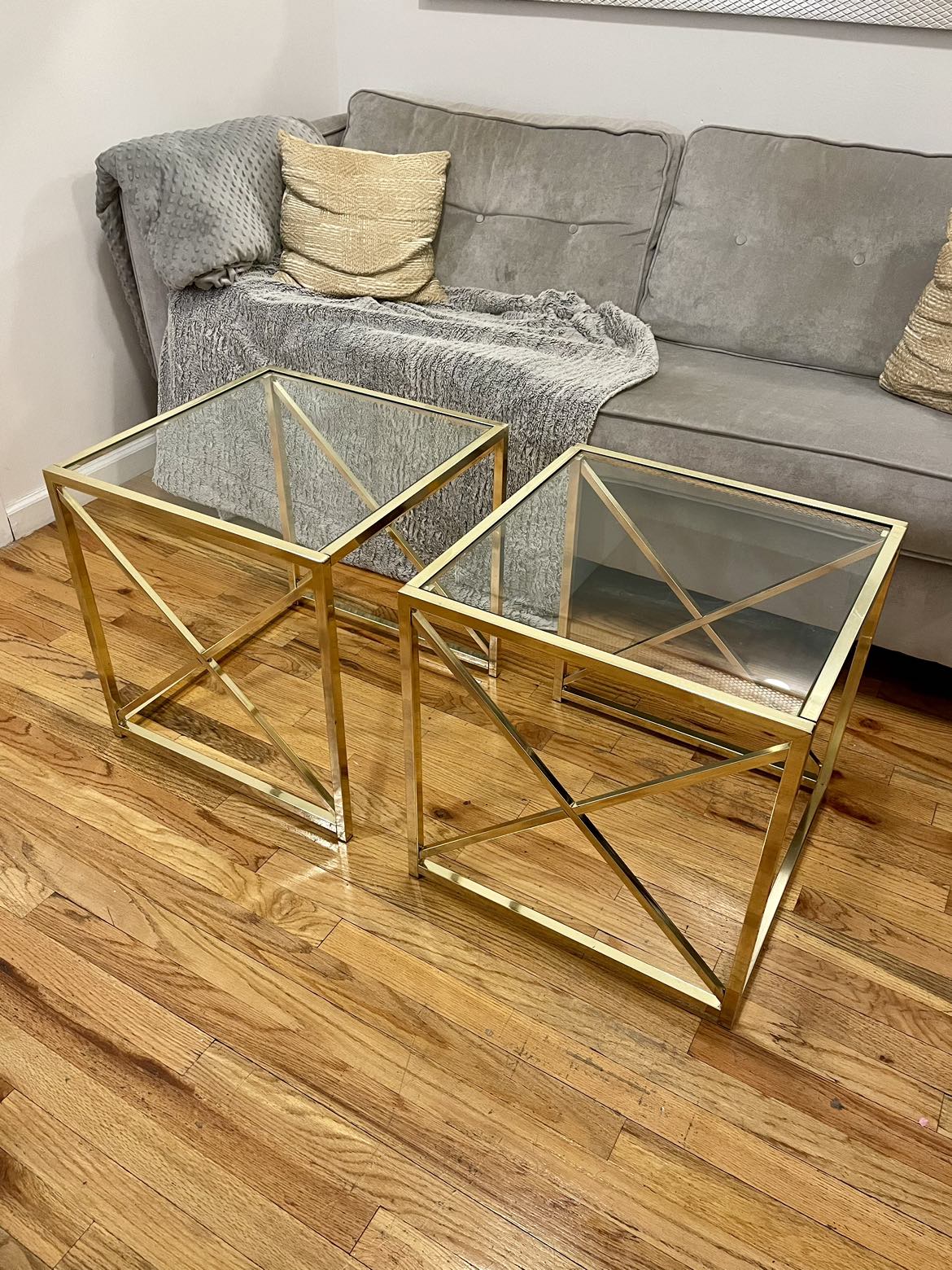Gold Side Tables/Coffee Table