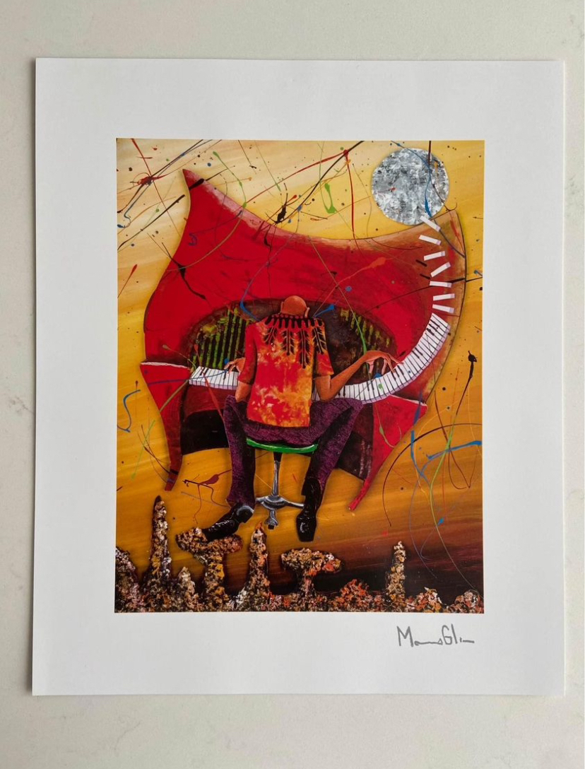 Marcus Glenn - Keys to the Soul (Red) - Lithograph