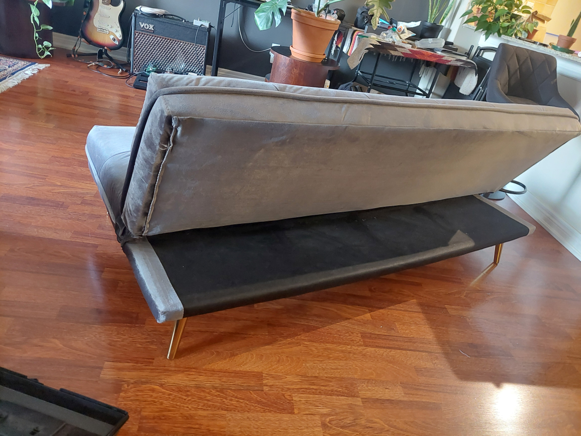 Grey folding sofa/bed - photo 2