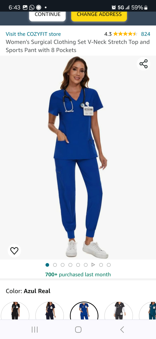 New Without Tags Women's Surgical  Set with 8 Pockets Cozyfit image indicator(5)