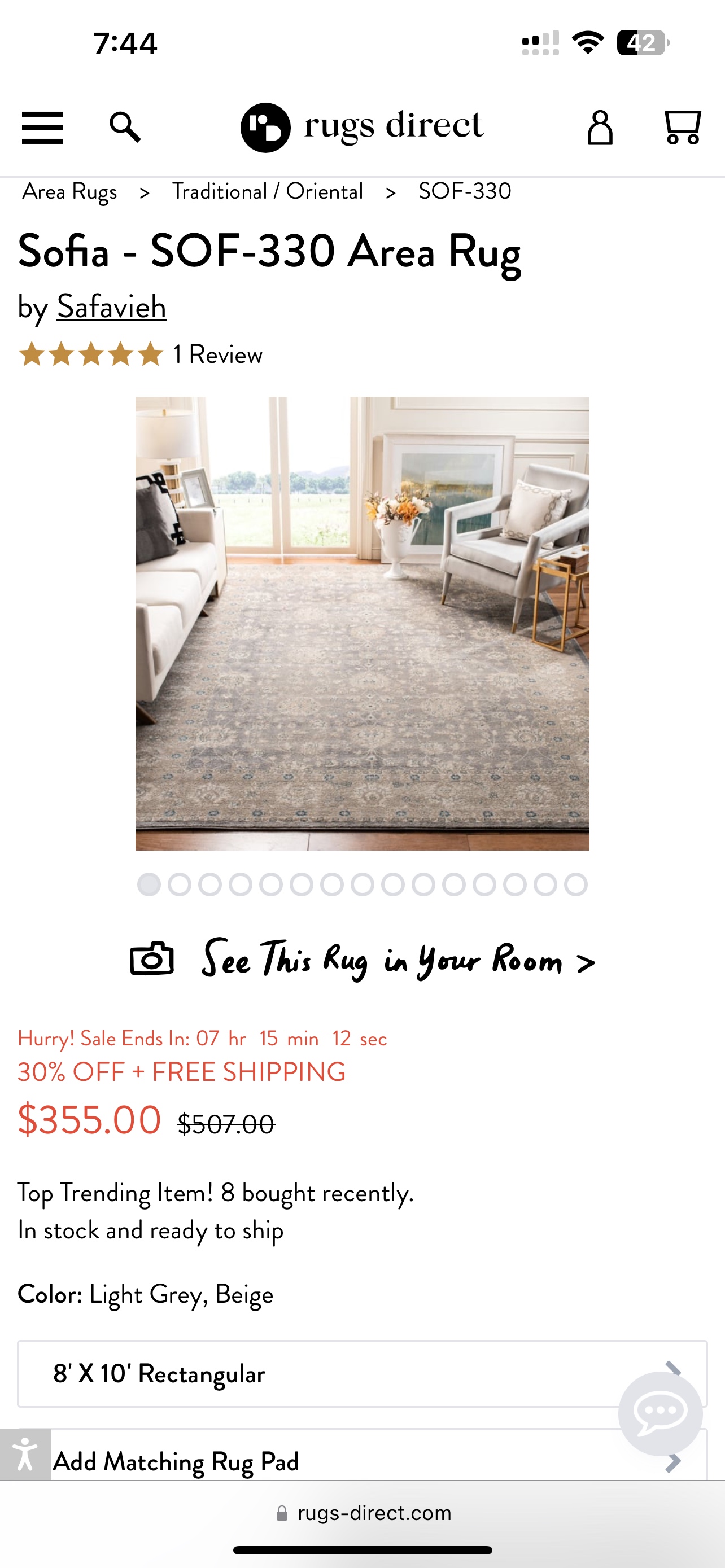 Safavieh Area Rug oriental faded grey and cream - photo 4