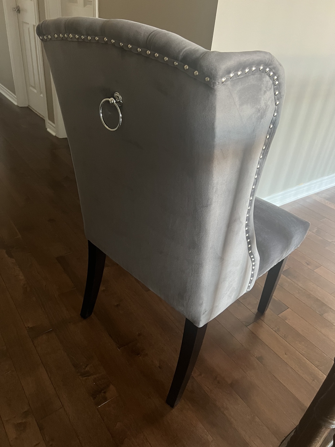 Brand New GREY Velvet Wingback Dining Accent Chair 2 available image indicator(9)