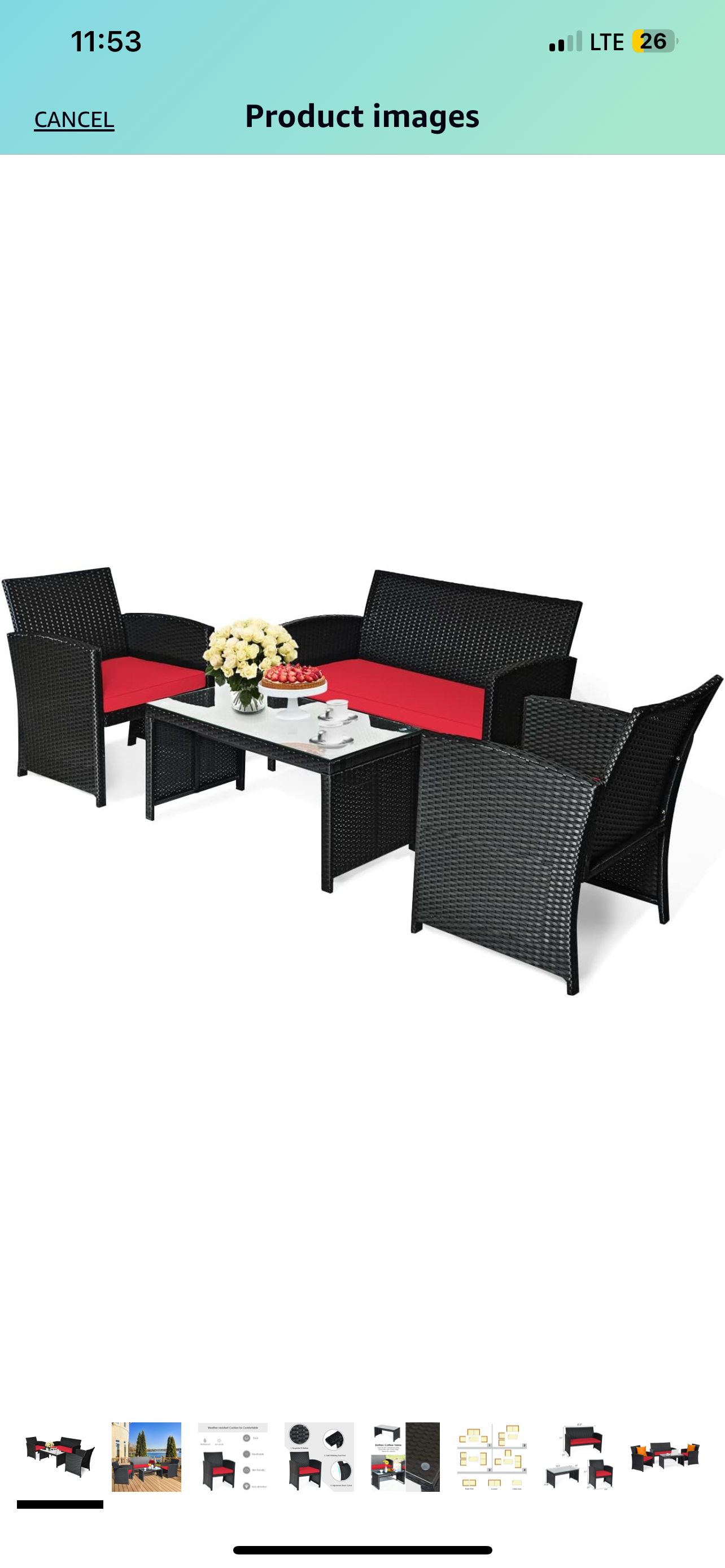 Wicker patio set