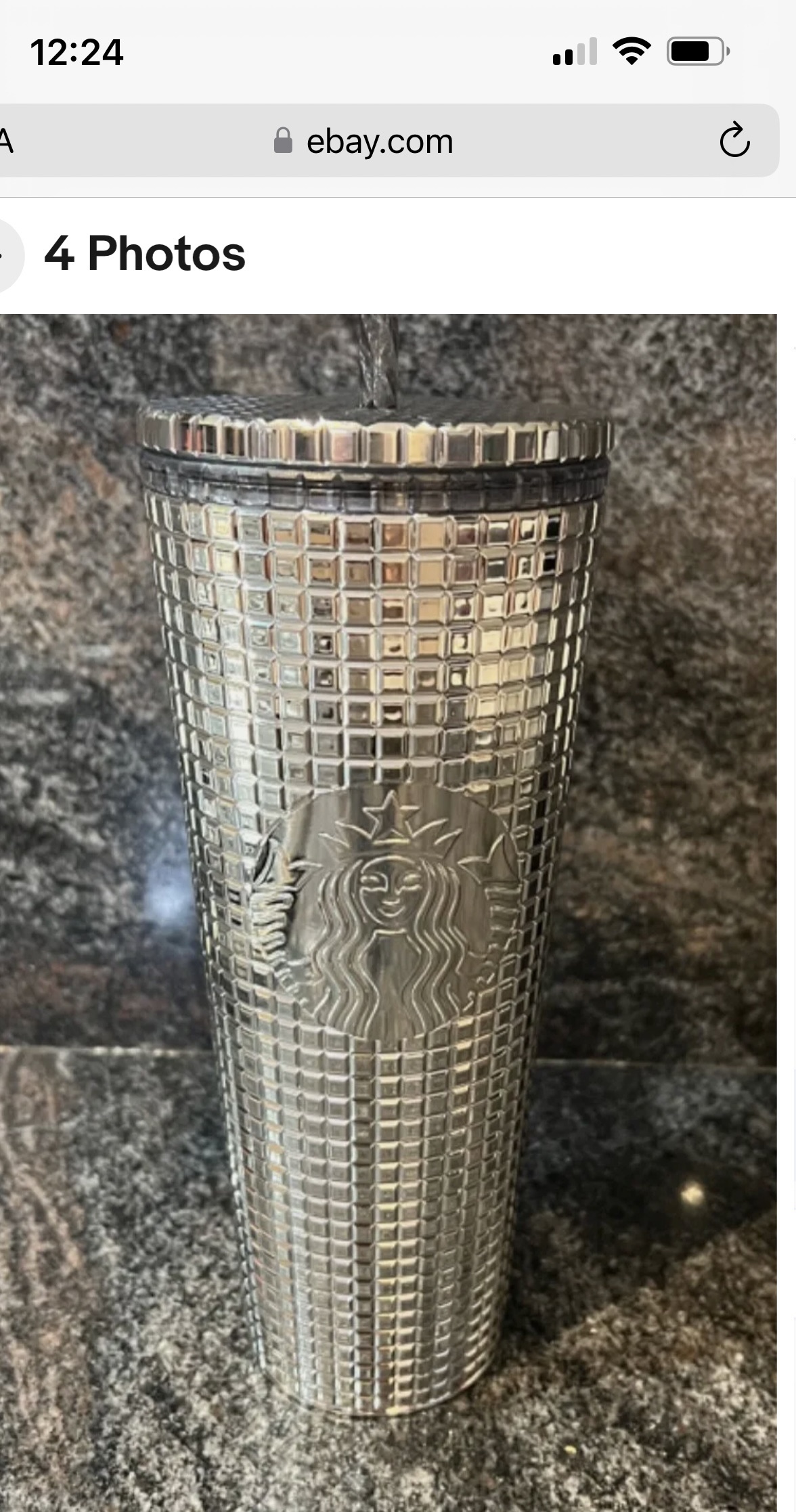 New Starbucks Winter 2023 Holiday Silver Grid Tumbler & Ornament - photo 2