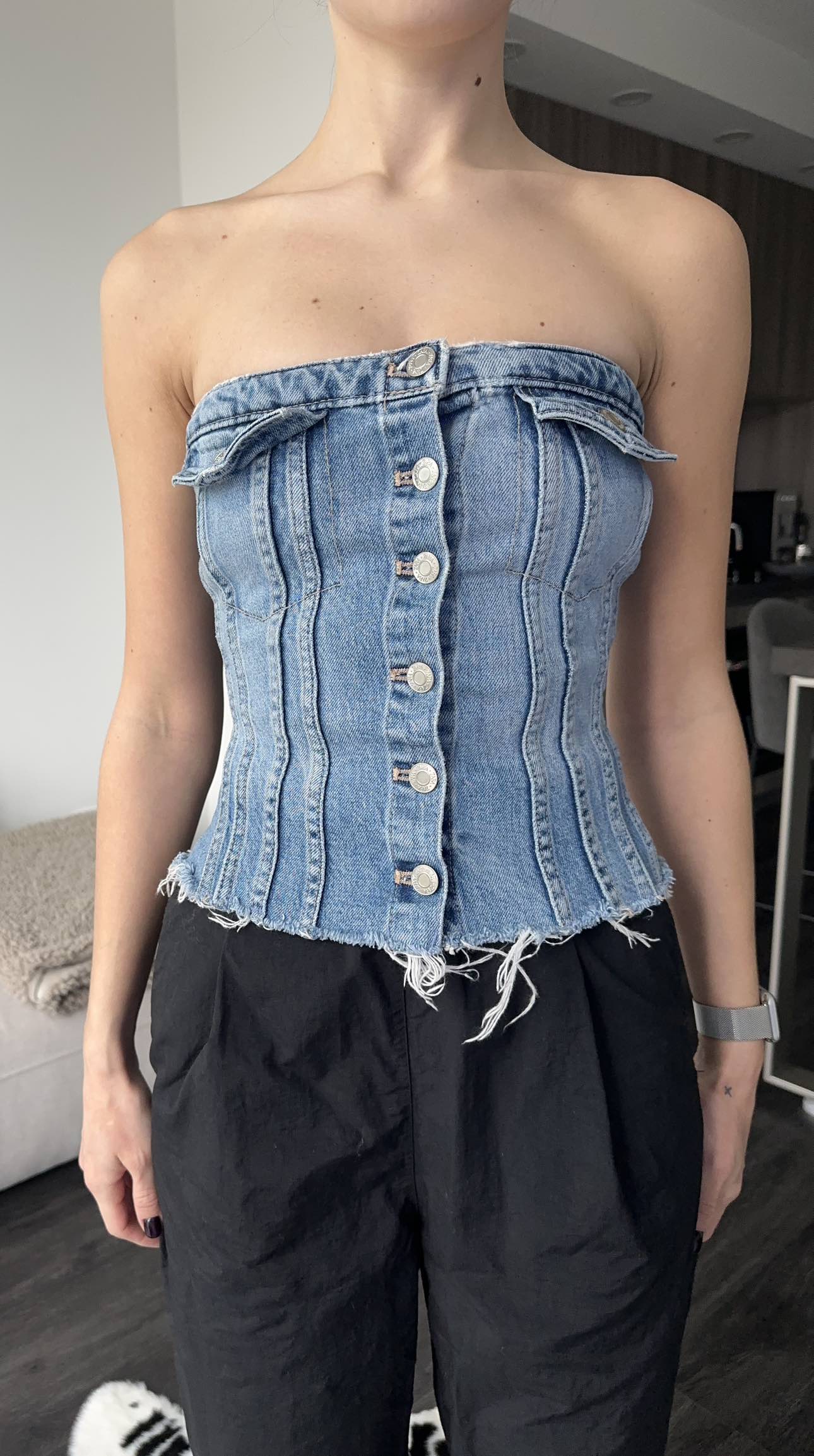 Zara jeans top corset