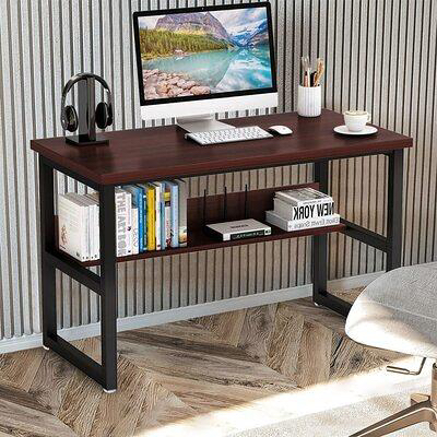 Home computer desk with bookshelf thumbnail