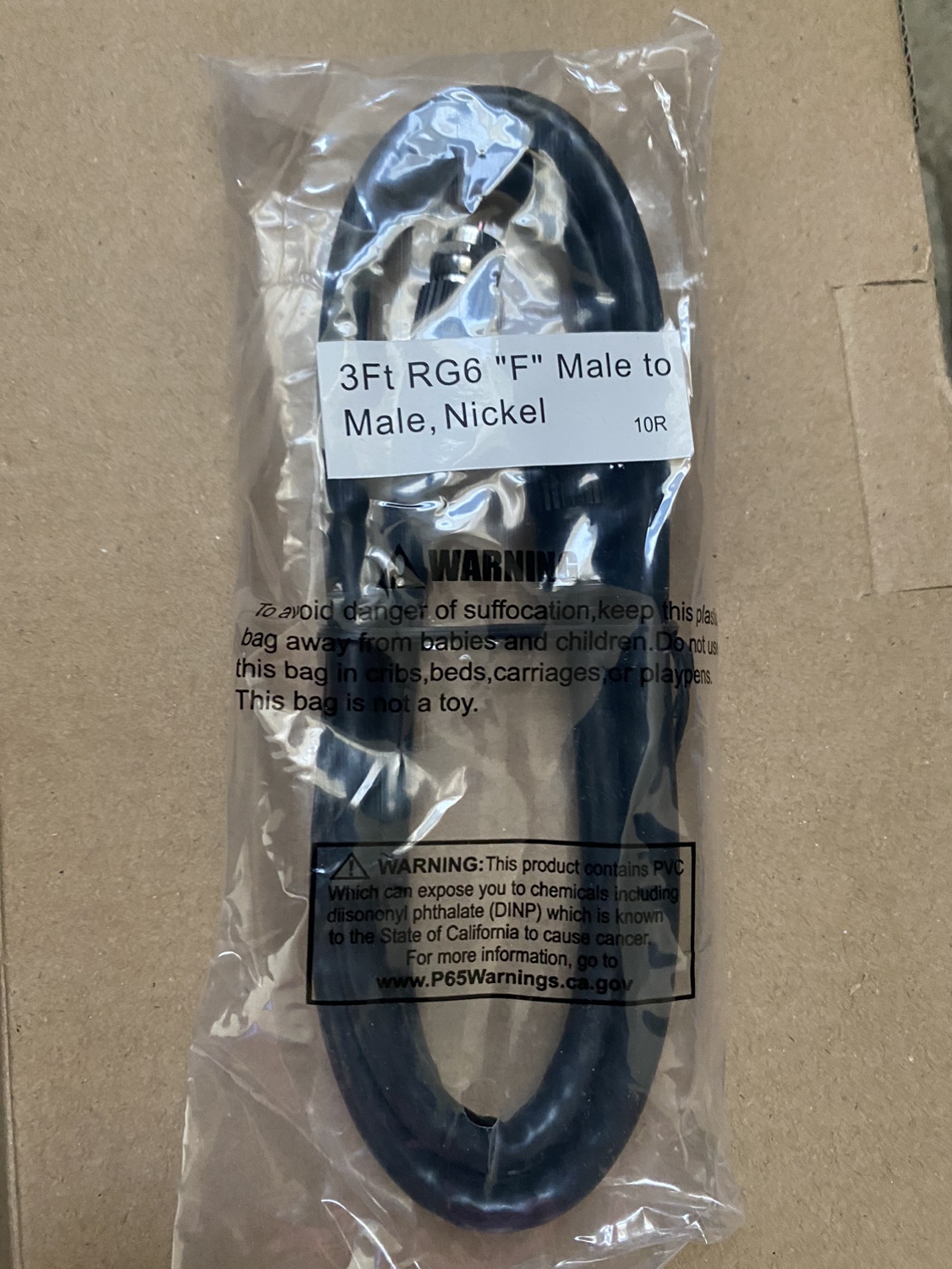 Coaxial 3 ft RG6 “F” Male to Male, Nickel Brand New - photo 2