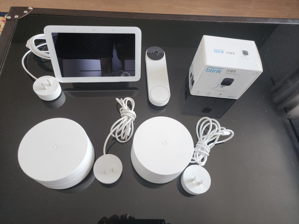 google home devices all together