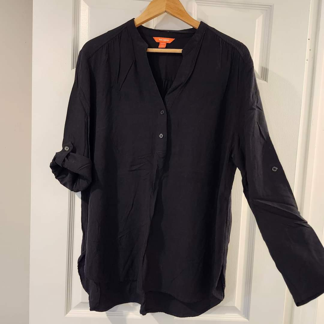 Joe Fresh Black Long Sleeve Top #XL thumbnail