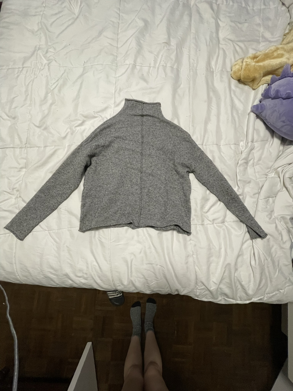 Grey knit turtle neck sweater