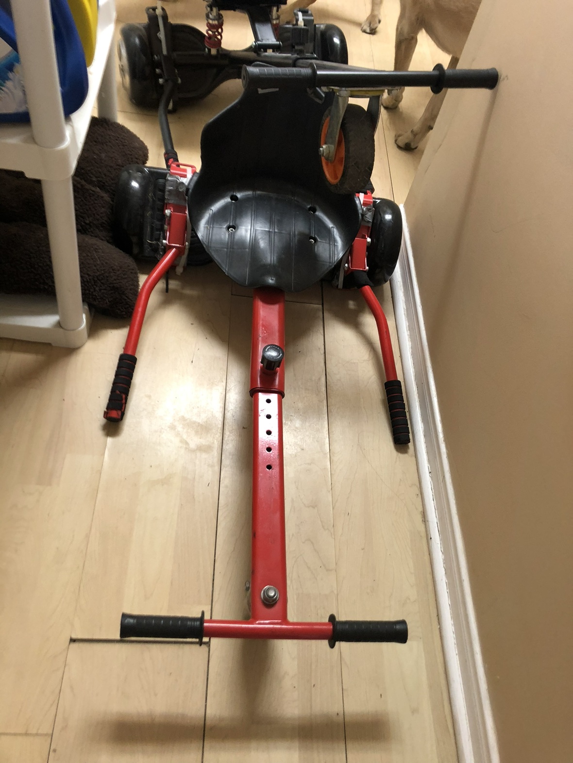 red and white hooverboard/hooverkart with chargers