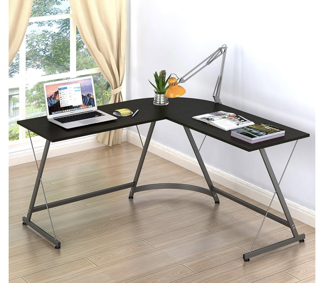 L-Shaped Office Corner Desk, Espresso. STILL IN BOX thumbnail