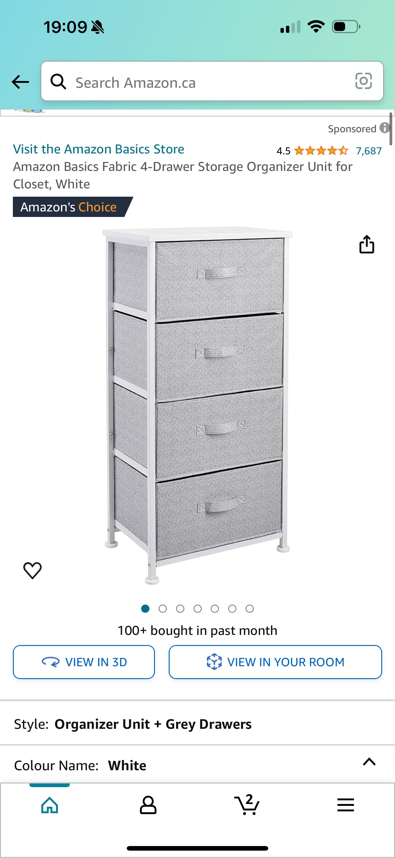 Fabric 4-drawer storage thumbnail
