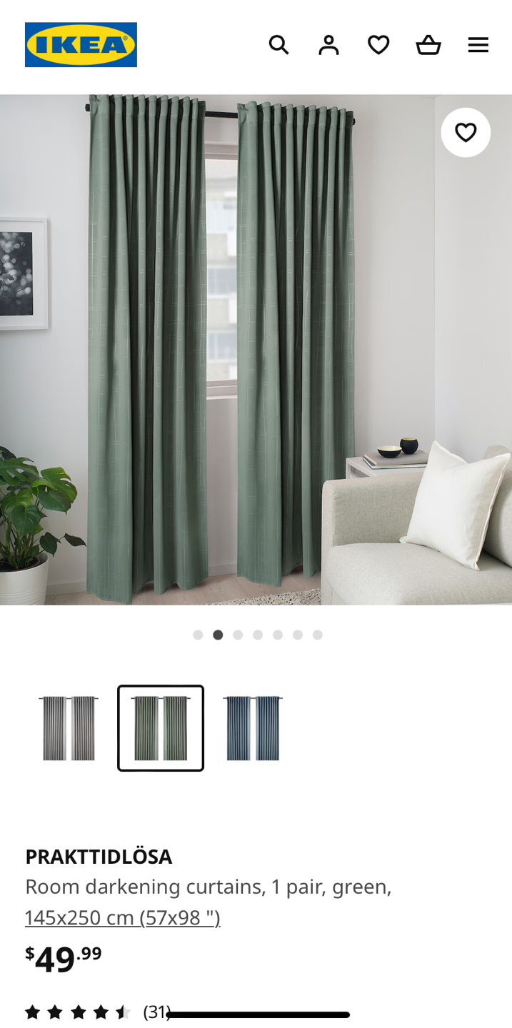 Moving Sale - Ikea blackout curtains- Rich pastel green