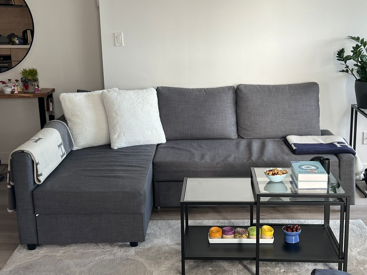 comfi L shape sofa with storage convertable bed - photo 2