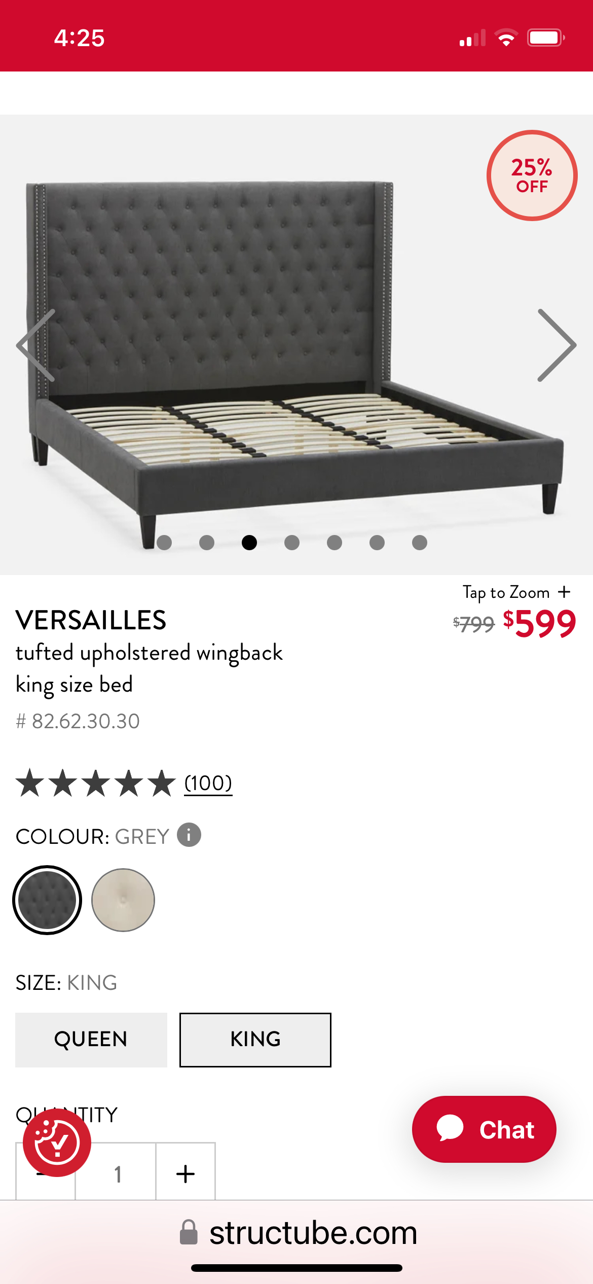 Structube King size bed frame - photo 4