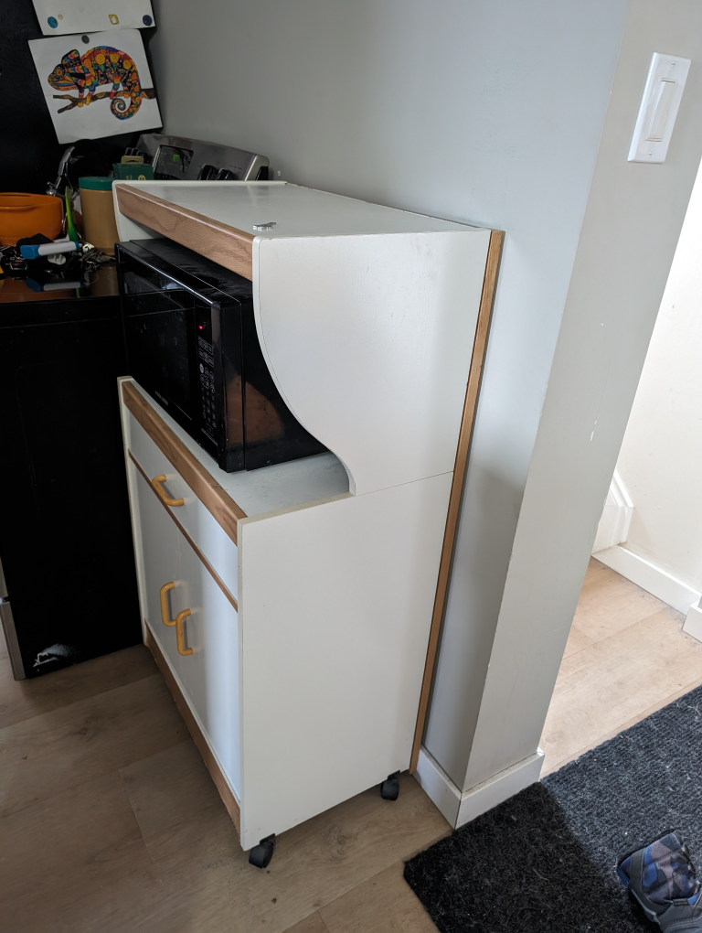 White Microwave stand