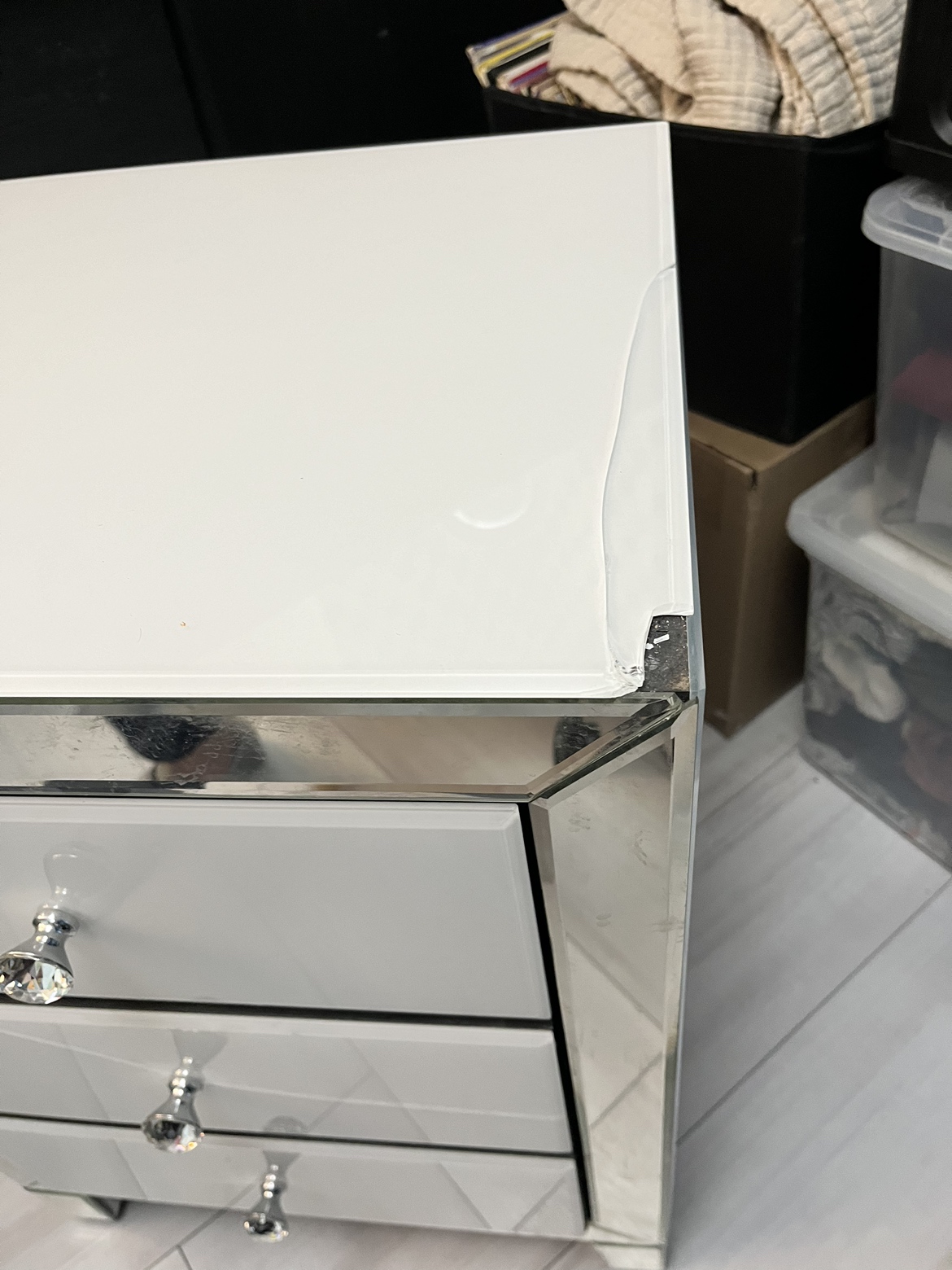 Glass nightstand  #freecycle - photo 2