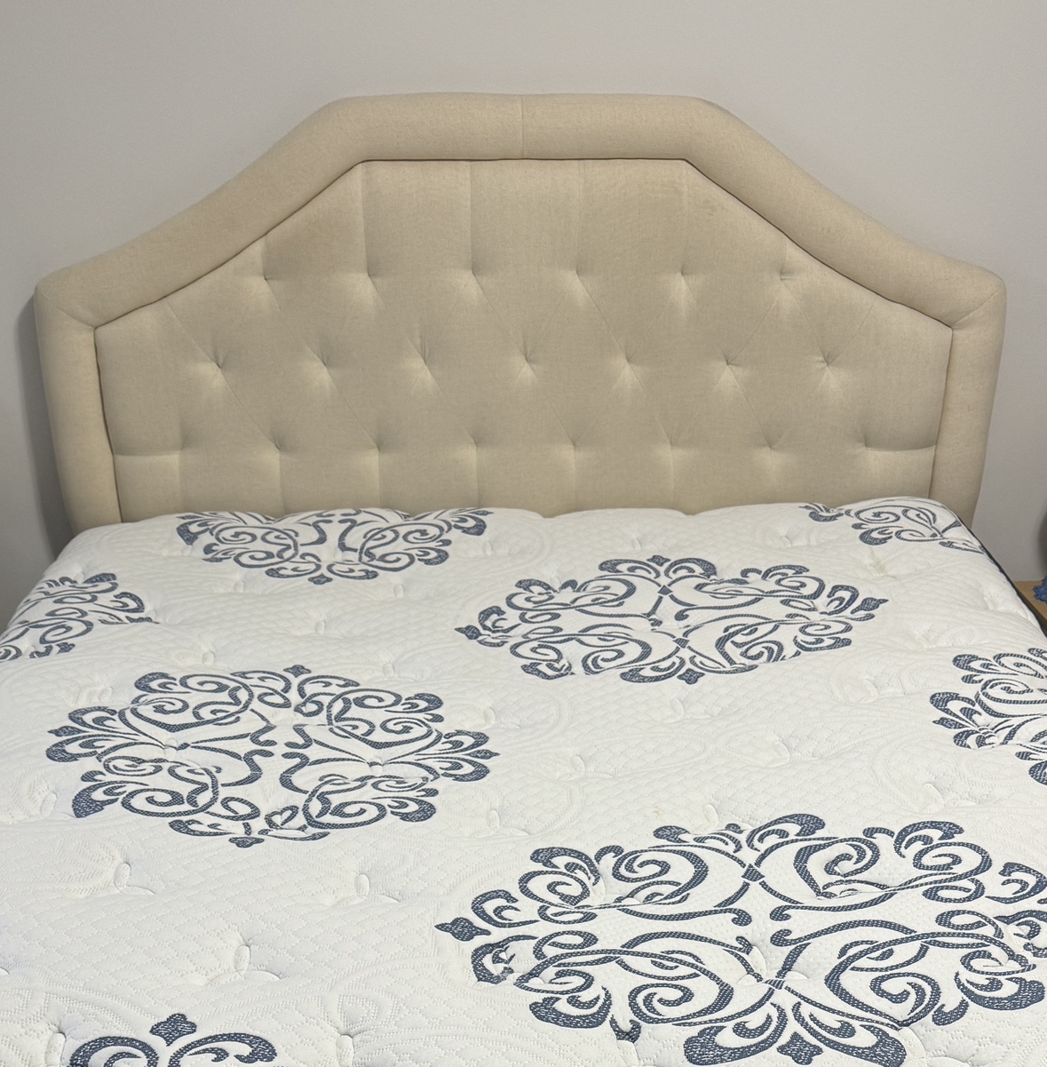 Queen bed frame with headboard